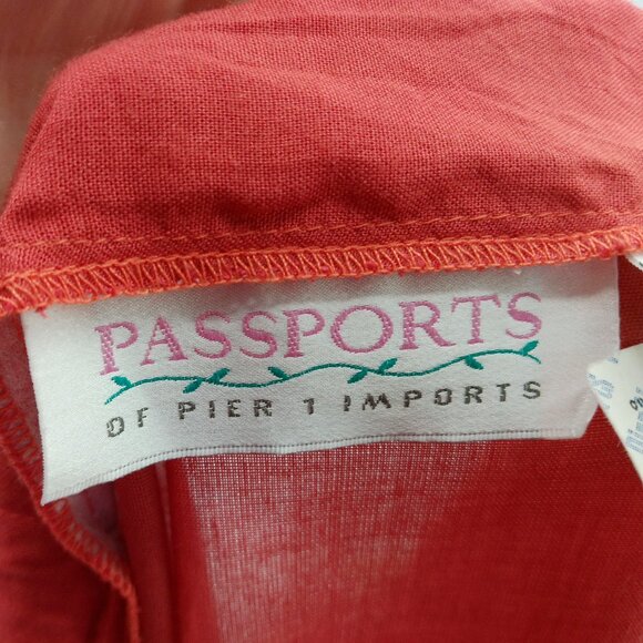 Passports By Pier 1 Vintage Wrap Skirt Sarong Womens M Salmon Red NWT Deadstock - Picture 8 of 11